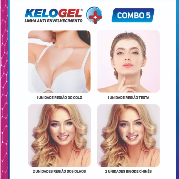 ADESIVO DE SILICONE ANTI-SINAIS COMBO 5|1 COLO+1 TESTA+2 OLHOS+2 BIGODE KELOGEL - SKUCM108