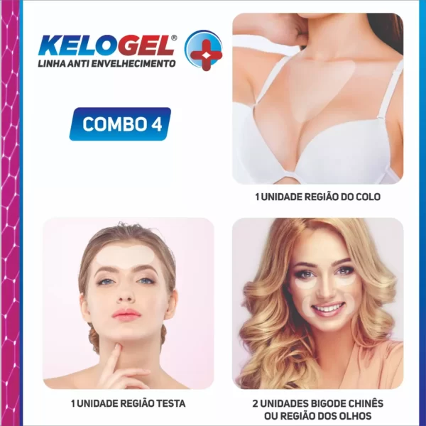 ADESIVO DE SILICONE ANTI-SINAIS COMBO 4 | 1 COLO + 1UN TESTA + 2UN OLHOS OU BIGODE KELOGEL - SKUCM107