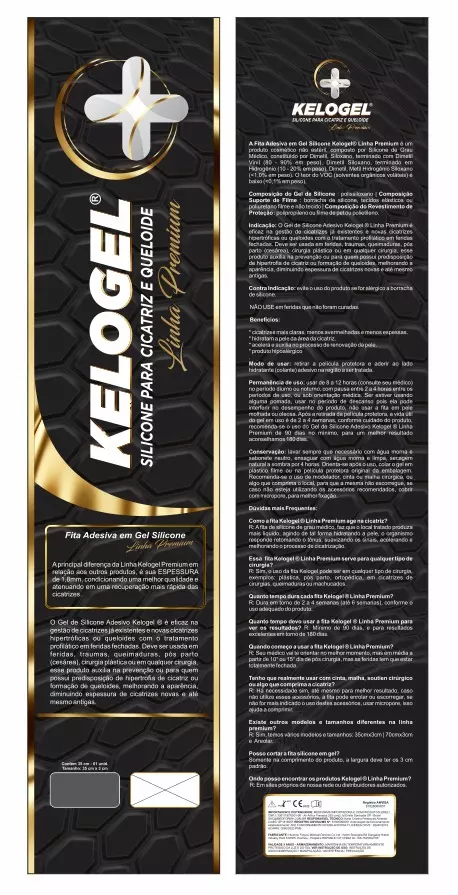 FITA EM GEL DE SILICONE PARA CICATRIZ 3CMX35CMX1.8MM LINHA PREMIUM KELOGEL - SKUCM135P