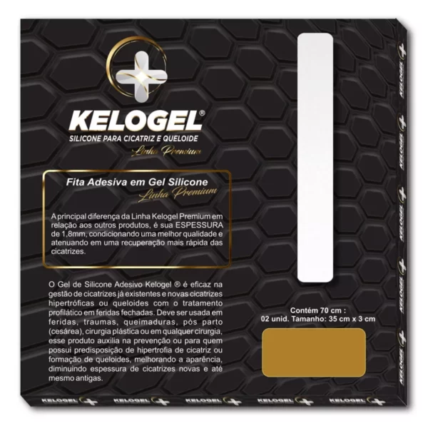 FITA EM GEL DE SILICONE PARA CICATRIZ 3CMX70CMX1.8MM LINHA PREMIUM KELOGEL - SKUCM170P