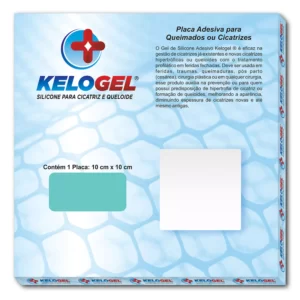 PLACA DE SILICONE QUEIMADOS E CICATRIZ 10X10CM KELOGEL - SKUCM1010