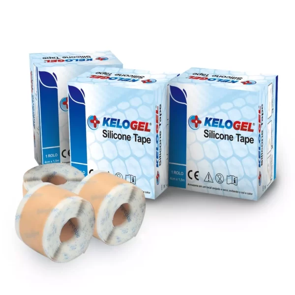 SILICONE TAPE KELOGEL MÉDICO HOSPITALAR 4CMX1,5M ROLO - SKUCMST040150M-37