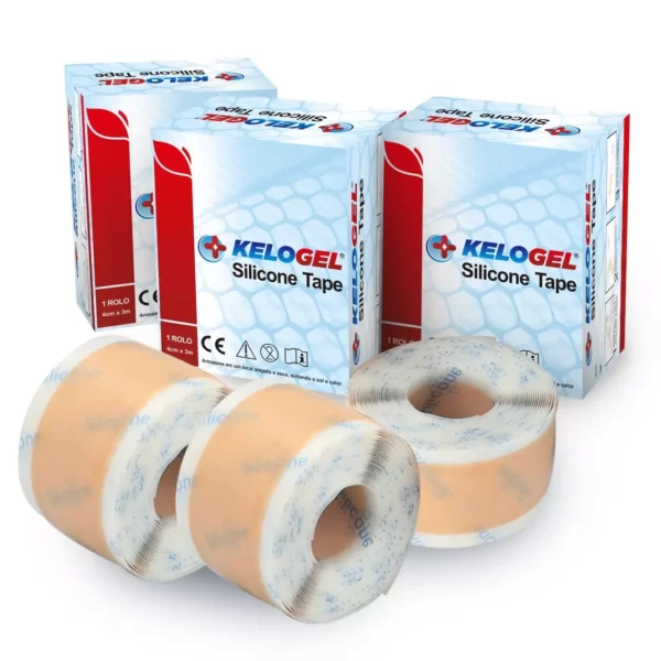 SILICONE TAPE KELOGEL MÉDICO HOSPITALAR 4CMX3,00M ROLO - SKUCMST040300M-37